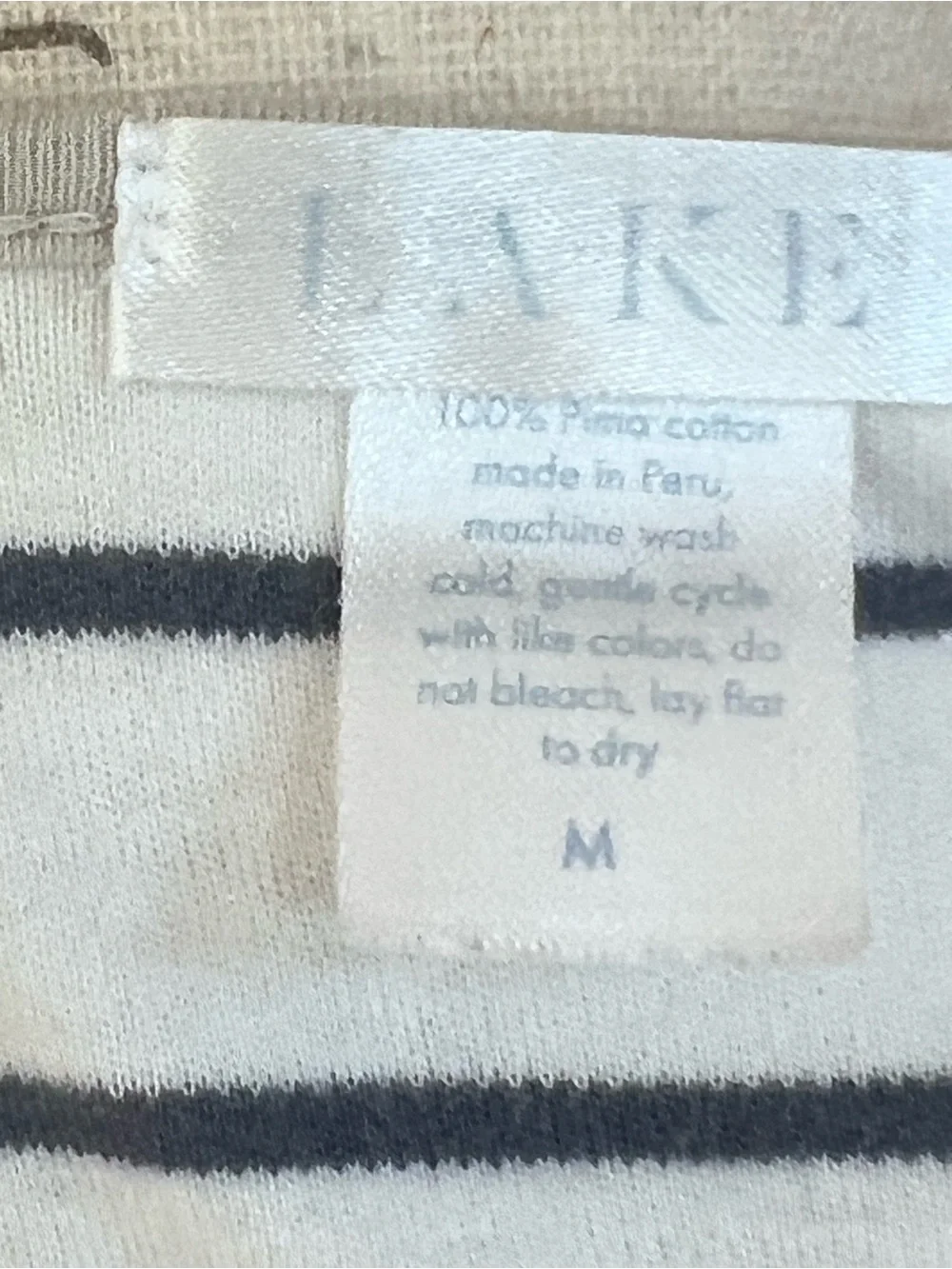 Size M LAKE Pima cotton Blue & White Striped nightgown - Picture 8 of 12